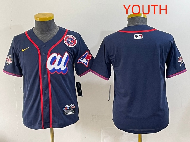 Youth 2025 Toronto Blue Jays blank dark blue 2025 MLB All Star Nike Jersey style 4